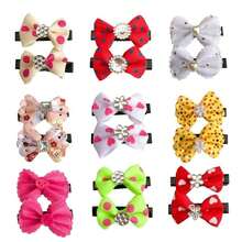 Set Of 10 Pairs (20 Pieces) Duckbill Hair Clips / Bow With Rhinestone / Colorful And Delicate / Children's - 5 đôi / 10 chiếc - Xem 2