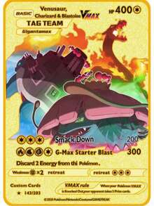 10,000 Pikachu Vmax Pokemon Metal Cards, English, DIY Arceus Charizard Gold Limited Edition, Children's Collectible Gift - Multicolor - View 6