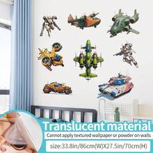 2张机械航空主题儿童房墙贴，飞机和坦克图案 - 69247-機甲威龍 - 查看 8