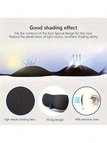 1pc 3D Contoured Sleep Mask, Blackout Eye Mask Suitable For Travel & Sleeping - A - View 5
