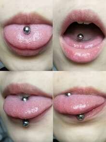 10件套极简主义杠铃、水晶球、锥形不锈钢舌环和乳环，适合女性日常佩戴的身体饰品 - 10件組合 - 查看 6