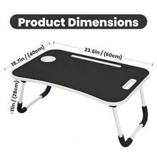Lap Desk For Laptop Bed Trays For Eating And Laptops Bed Table Tray Breakfast In Bed Tray With Legs Lap Trays For Adults Lap Table Laptop Stand TV Trays For Bed With Cup Holder - Black - View 2