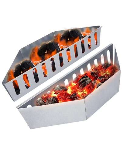 1pc Outdoor BBQ Charcoal Tray, Wood Chip Smoking Basket, Fruit Wood Charcoal Smoker Box, Heating Stove