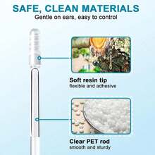 Earwax Cleaning Swabs, 24 Sachets, Reusable Sticky Soft-Tipped Earwax Removal Tool, Ear Cleaning Tool, Ear Scraper. - White - View 8