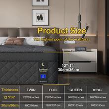 LayRoad 12/14-Inch Bedroom Furniture,Full Mattress, Featuring Memory Foam And Individually Wrapped Coils, Available In Twin, Full, Queen, And King Sizes. - Xám - Xem 5