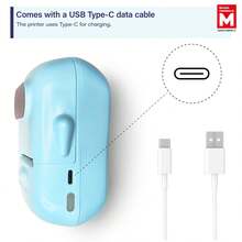 Marklife Impresora de etiquetas térmicas Makrlife P50, impresora de etiquetas comercial, impresora de pegatinas personalizadas para el hogar, pegatinas DIY, impresora de códigos de barras, iconos, patrones y logotipos para móvil y ordenador (azul) - Azul - Ver 4
