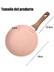Sartén Plana Antiadherente Verde para Cocina,Sartén Multiuso sin Tapa para Mariscos, Huevos y Panqueques,Cacerola Ligera de Calentamiento Uniforme para Uso Diario en el Hogar - 16CM Rosa - Ver 9
