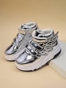 Kids Roller Skate Shoes With 4 Wheels, Detachable Wheels, Roller Skating Shoes, Fashion Casual Shoes With Hook And Loop, For Boys And Girls, Children And Students - Silver - View 4