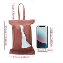 1pc PU Leather Car Tissue Box Holder, Car Necessity, Tissue Box Dispenser, Armrest Box Tissue Holder, Waterproof Bathroom Hanging Tissue Dispenser, Refillable, Elegant Minimalist Storage Box, Compatible With Various Tissues - Multicolor - View 3