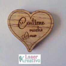 Corazón para Guardar USB en Triplay Natural 3 MM (7 x 7 cm) - Camel - Ver 4