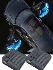 2pcs/4pcs Angel Wing Shaped Car Atmosphere Lights, Let Your Car Have Wings, Multiple Patterns Available (Not Limited To Angel Wings), Plug And Play Door Projection Lamp, Angel Wing Heart Magic Circle Smart Sensor Light, No Wiring Required To Turn On Welcome Lights, Carbon Fiber Pattern Magnetic Door Projection Light, LOGO Floor Lamp (Batteries Not Included), Perfect Gift For Boyfriend, Father, Friends, Valentine's Day Gift - Multicolor - View 14