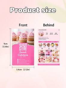 200pcs Customized Bakery Business Cards, Personalized With Photos And Text, Bakery Cards, QR Code Cards, Cake Shop Cards, Professional Pastry Shop Cards - A - View 7
