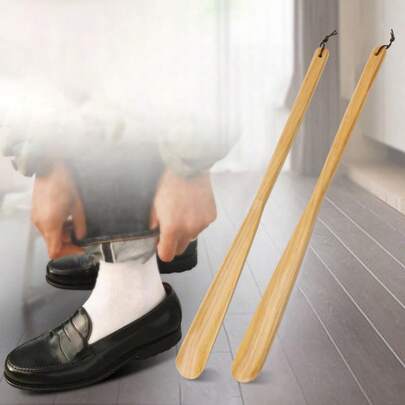 1个竹制长柄鞋拔，家用鞋帮手，鞋架，收纳神器，户外、花园、旅行必备，便携，沙滩必备，毕业季，毕业典礼，毕业礼物，祝贺毕业生，毕业典礼代表，毕业派对