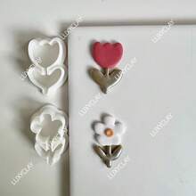 郁金香花软陶耳环聚合物粘土切割器DIY陶瓷耳环首饰吊坠工具 - 花 - 查看 2