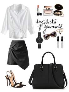 NEWHEY 女士防水手提包，PU皮革13英寸女士手提包，中号女士单肩包，时尚托特包，商务休闲两用 - 黑色 - 查看 3