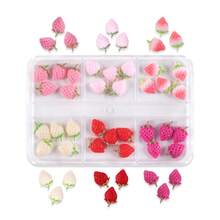 春季可爱草莓美甲配件 混合尺寸 彩色奶油草莓 卡哇伊美甲装饰 Y2K 女孩 情人节 DIY 美甲饰品 美甲用品 - 彩色 - 查看 8