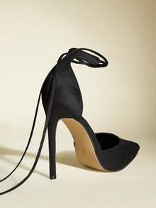 12cm Sexy Hollow Out Pointed Toe Stiletto High Heel Casual Versatile Party Women Shoes - Black - View 8