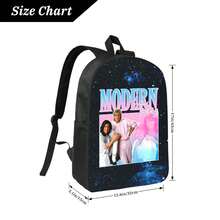 Modernes Avec Conversation Pour Backpack School Student Bag Zipper Book Bag Backpack For School - màu đen - Xem 4