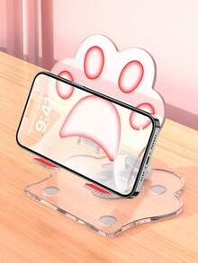 Soporte plegable para teléfono con diseño de pata de gato, adecuado para escritorio, con parte superior redondeada, para oficina y ver videos. Compatible con teléfonos inteligentes y tabletas, con gran capacidad de carga, regalo perfecto para cumpleaños, familia y amigos - Soporte para teléfono - Ver 6