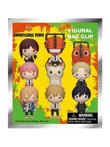 Crunchyroll 1/3pcs CHAINSAW MAN Officially Licensed 3D Foam Bag Clip Blind Bag Random Character Collectible Anime Character Bag Accessory Denji Makima Power - Yellow - View 6