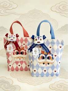 Snake & Dragon Year Baby Birthday Gift Canvas Tote Bag - Multicolor - View 1
