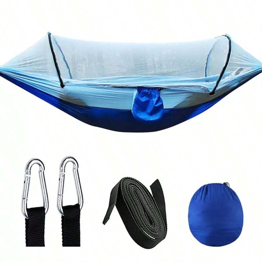 2-In-1 Outdoor Camping Hammock With Mosquito Net, 1.6 Lbs Ultra-Light Nylon Parachute Fabric Hammock, Suitable For Outdoor Survival Travel Backyard - Multicolor - View 1