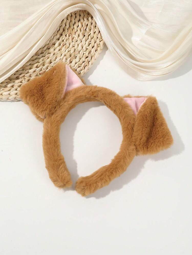 1个卡通毛绒猫耳发箍，趣味头饰，可用于洗脸、节日、派对、主题公园、送礼、拍照、表演等场合，也可作发箍或发圈使用。 - 彩色 - 查看 9