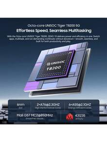 Blackview Zeno 10 平板电脑全球版，11 英寸 FHD+ 显示屏和四扬声器，搭载紫光展锐 Tiger T8200 5G 处理器，最高配备 24GB 运行内存和 256GB 机身存储，1600 万像素 + 1300 万像素双摄像头，8800mAh 电池支持 18W 快充，运行基于 Android 15 的 DokeOS_P 4.2 系统。 - 黑色 - 查看 7