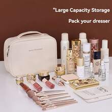 Multi-Layer, Large-Capacity, Detachable Cosmetic Bag; Travel-Inspired Cosmetic Storage; Brush Storage; Universally Portable Beauty Product; Suitable For Both Men And Women. - 柔和淡色 - 查看 4