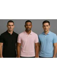 Set Of 3 Men's Polo Shirts, Short Sleeve, Casual Style - BỘ 3 ÁO POLO - Xem 9