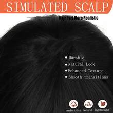 Long Deep Blue Braid Cosplay Wig For Amanai Riko Anime Character Hair Wigs With Bangs+Wig Cap - Natural Black - View 3