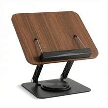 Piorlado Book Stand For Reading, Adjustable Book Holder With 360° Rotating Base & Elastic Page Clips, Foldable Book Display Stand - A - View 10