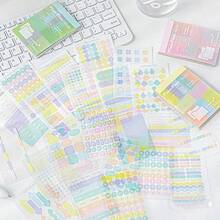 极简设计方案，带逻辑多功能标记贴纸笔记本，便携式书写分类索引贴纸日记笔记贴纸 - 長方形 - 查看 8