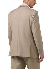 Men's Solid Color Long Sleeve Lapel Front Button Business Wedding Casual Lapel Blazer Formal Dress Two Button Business Casual Elegant Slim Fit Suit - Rượu sâm banh - Xem 3