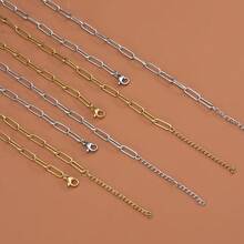 5pcs Stainless Steel Simple Versatile Necklace Chain, 45cm + 5cm Extension, With Lobster Clasp, Suitable For Necklace DIY Jewelry Making - Multicolor - View 4