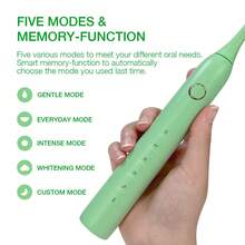LinLin&Reyn 5 Modes Colorful Electric Toothbrush With Soft Bristles For Adults USB Type C Charging - Green - View 4