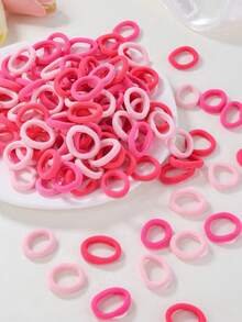 100/500/1000 chiếc dây buộc tóc co giãn nhiều màu sắc cho bé gái, băng đô nhỏ bằng nylon nhiều màu sắc dùng để buộc tóc đuôi ngựa, phụ kiện tóc scrunchie. - Nhiều màu - Xem 3