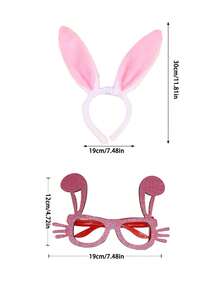 Set de 2/1 pieza de disfraz para fiesta de Pascua, incluye diadema con orejas de conejo, gafas de fiesta, accesorios para fotos, tocados lindos para fiestas, para crear ambiente festivo, accesorios de cosplay, diadema de Pascua, adecuado para fiestas temáticas, eventos festivos - Multicolor - Ver 12