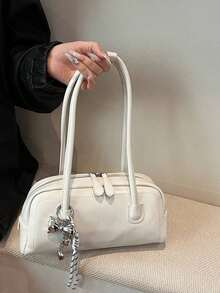 Minimalist Versatile Handbag, New Stylish Shoulder/Underarm Bag, High-Quality Commuter Boston Bag For Women - White - View 6