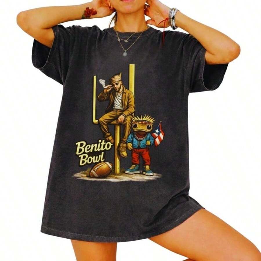 Benito Bowl PNG _ Bunny Bowl PNG _ Benito Bowl Halftime Show Design _ Parody Graphic _ Fo - màu đen - Xem 1