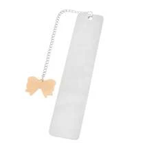 法式优雅蝴蝶结金属书签——“当她离开时，感觉就像呼吸一样”是文学青年和浪漫小说读者的首选阅读标签。 - 藍色 - 查看 4