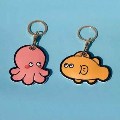 Original Cute Cartoon Access Card Holder Airtag Case Keychain Bag Charm