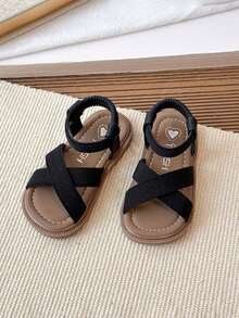 New Summer Baby Soft Bottom Anti-Slip Fashion Versatile Flat Sandals - Black - View 4