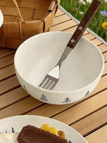 1Pc Creative Ceramic Rice Bowls,5.5-Inch Small Soup Bowls,Modern Christmas Tableware,Christmas Tree Pattern Bowls For Family Meals - Multicolor - View 10