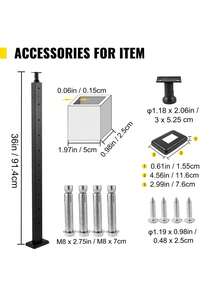 Tuspuzz Cable Railing Post Level Deck Stair Post 36  0.98 1.97   Cable Handrail Post Stainless Steel Brushed Finishing Deck Railing Pre-Drilled Pickets With Mounting Bracket Stair Railing Kit Black - Black - View 6