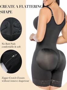 UOSO Faja Colombianas Moldeadoras High Compression Tummy Control Shapewear Bodysuit For Women Zipper - 黑色 - 查看 4