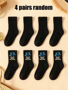 4 pares de calcetines tipo tripulación para niños, estilo aleatorio italiano Brainrot Graffiti Six Seven Hands 6 7 Meme Socks, calcetines con diseño de graffiti arcoíris para adolescentes, regalo genial para niños y niñas, regalo del Día de San Valentín para estudiantes que vuelven a la escuela, calcetines deportivos y atléticos - Multicolor - Ver 3