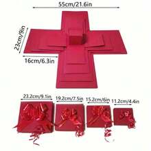 1pc Birthday Wedding Party Gift Box, Proposal Surprise Box, DIY Surprise Box, 5-Layer Exploding Box, Birthday Gift (Requires Self-Assembly, Does Not Include Snacks) - Multicolor - View 10