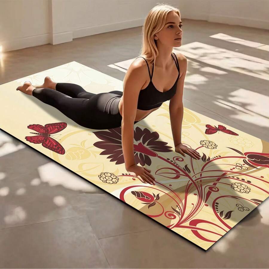 1pc 71*22inch Yoga Mat, Various Patterns Available, Non-Slip & Durable, Extra Wide & Thick, Suitable For Home Use, Fitness, Beginner Yoga Training - Multicolor - View 1