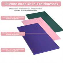 MZSX 3pcs Sublimation Tumblers Wraps Three Thicknesses Compatible Machine Sublimation Print High Temperature Sublimation Tumblers Wrap For  Mug Press For Heat Press Mug Sublimation Machine - As Pic - View 2